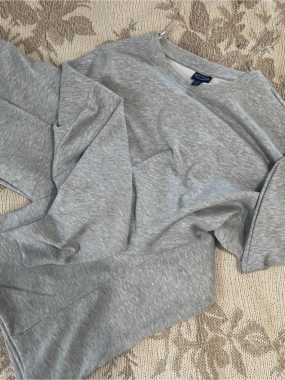 Scoop Heather Gray Wide Leg Scuba Active Leisure Lounge Set XL - Picture 2 of 5